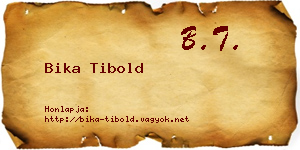 Bika Tibold névjegykártya
